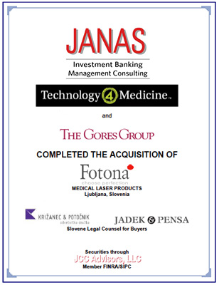 Janas transaction record for Technology4Medicine and Fotona